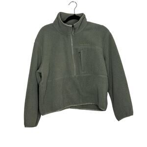 Marmot Mountain Works Green Pull Over Quarter Zip Cropped Sweater